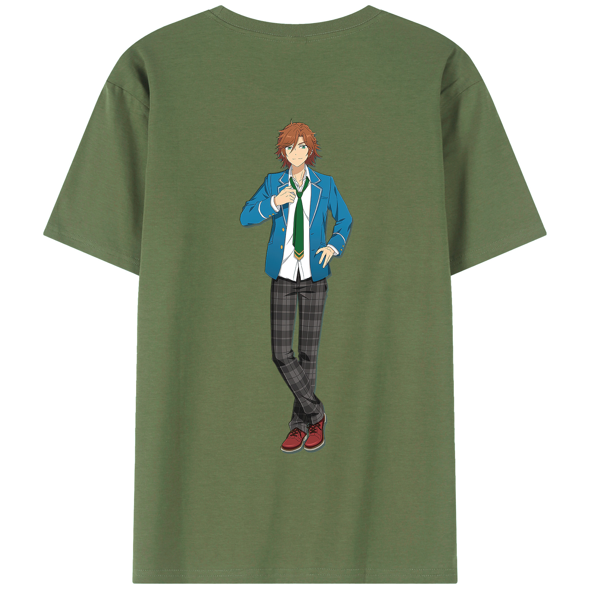 （画像用） あんさんぶるスターズ! Ensemble Stars 綿100％ メンズ半袖Tシャツ（バックプリント） 通気性